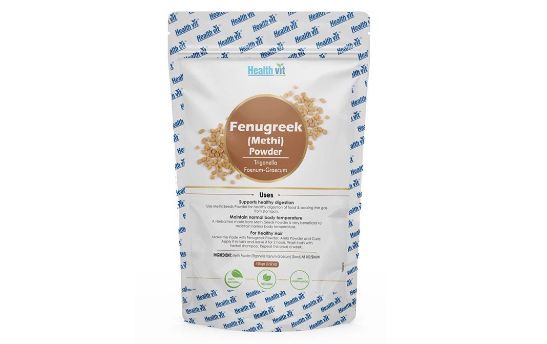 Health Vit Fenugreek (Methi) Powder (Trigonella Foenum-Graecum)   Pack  100 grams